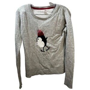 NEW Shrinking Violet Embroidered Christmas Penguin Sweatshirt‎ Medium